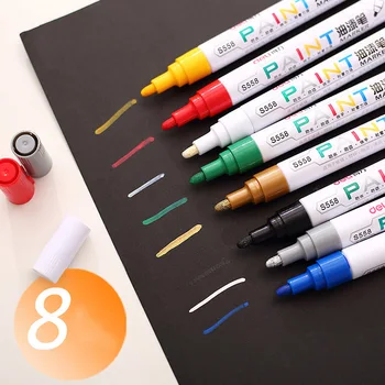 

8 colors Waterproof Car Tyre Tire Tread CD Metal Permanent Paint Marker Sign Pen DIY Stationery