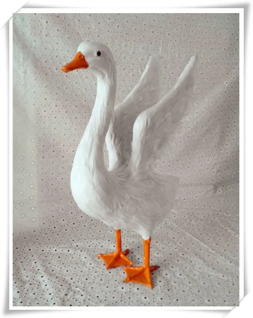 

simulation cute white swan 38x29cm model polyethylene&furs swan model home decoration props ,model gift d441