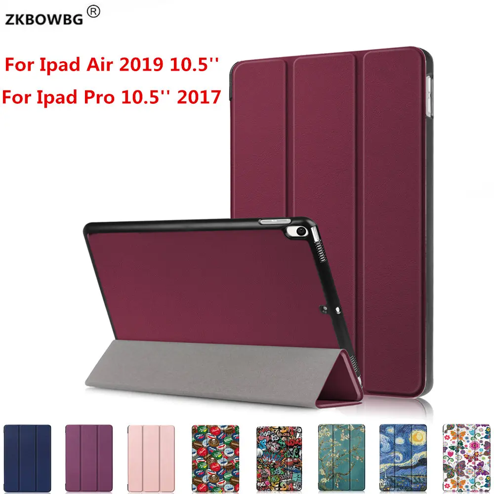 

For iPad Air 2019 Air3 10.5'' Tablet Cover Sleep Wake Up Colorful Painting Folio PU Leather Stand Case For iPad Pro 10.5 A1701