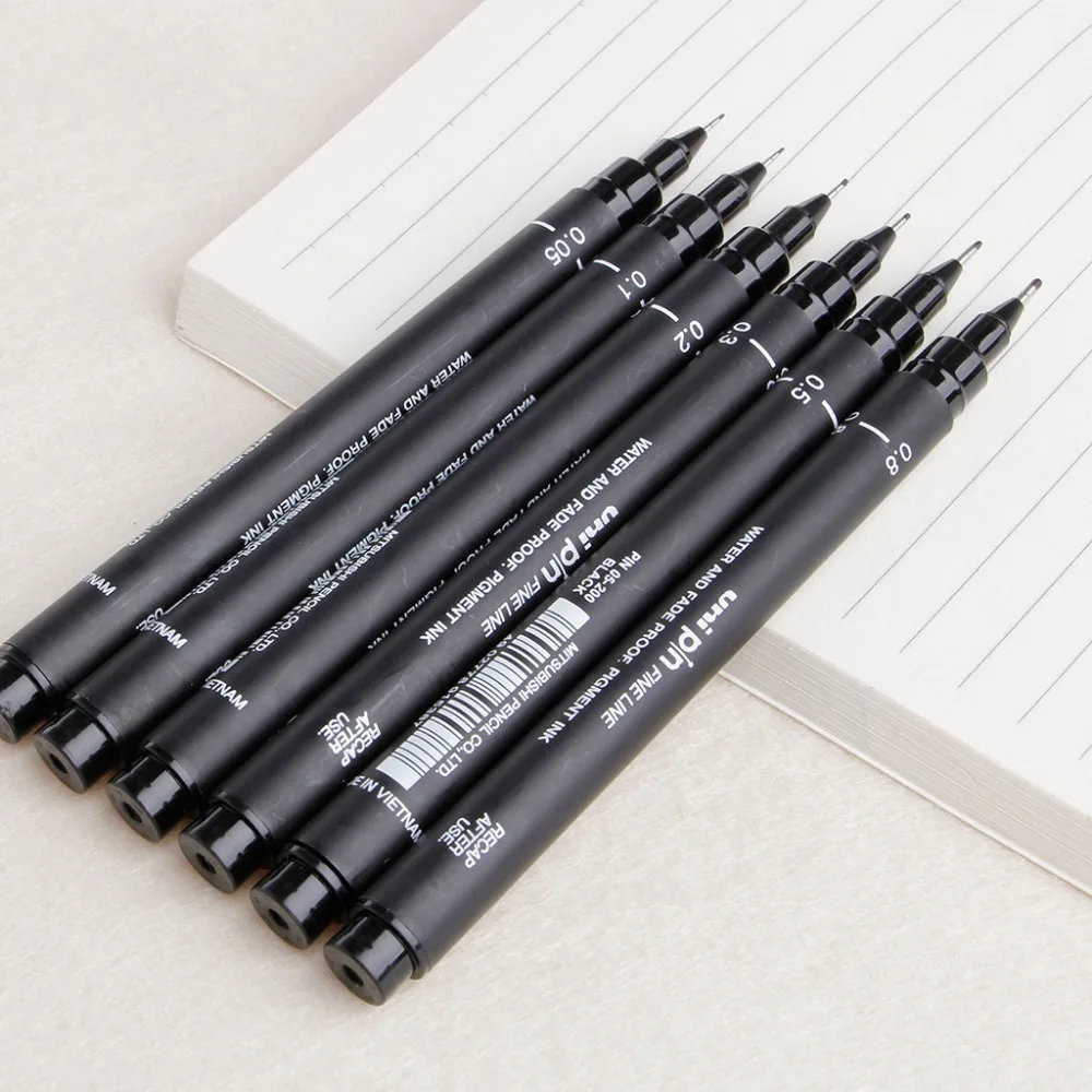 

6PCS New Portable Drawing Ultra Fine Line Pen Good Chemical Resistant High Quality Pen Art Markers Hot Sale Drawing Pen
