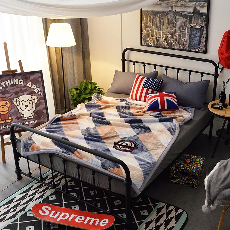 

Colorful Plaid Pattern Suitable For Children Dreamcatcher Sherpa Throw Blanket Bohemian Mandala Sherpa Fleece Blanket On The Bed