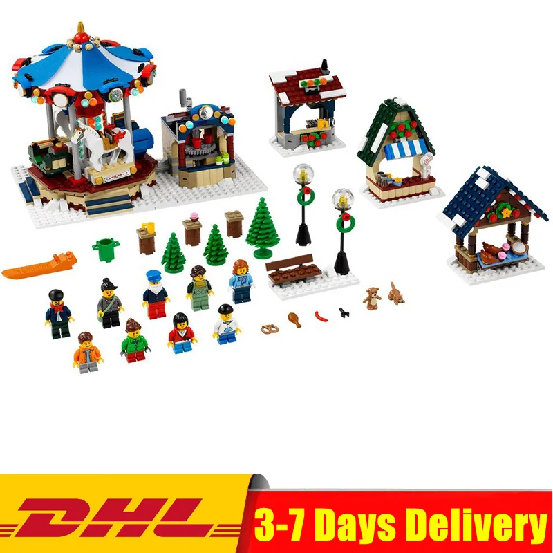

Lepin 36010 The Winter Village Market Set DIY Creative Legoings 10235 Building Blocks Bricks Educational Toys Christmas Gifts