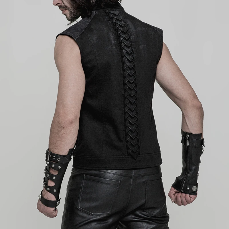 Punk Rave Mens Steampunk Fingerless Gloves Military Gothic Dieselpunk motocycle