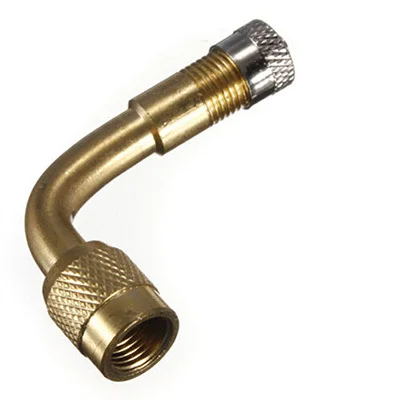 New Universal Chrome Copper Brass Tubeless Wheel Tire Valve Stem extensions 90 degree With Dust Cap Gold