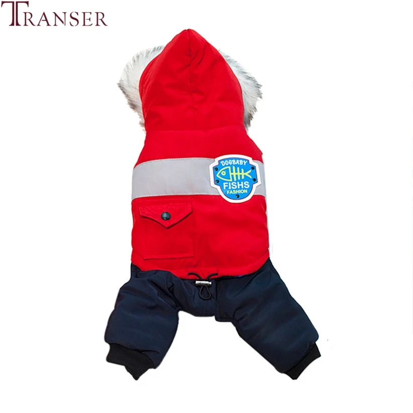 Дропшиппинг синие комбинезоны для собак холодная зима ветрозащитная теплая одежда для собак меховая Толстовка спортивный костюм для питомцев 80919
