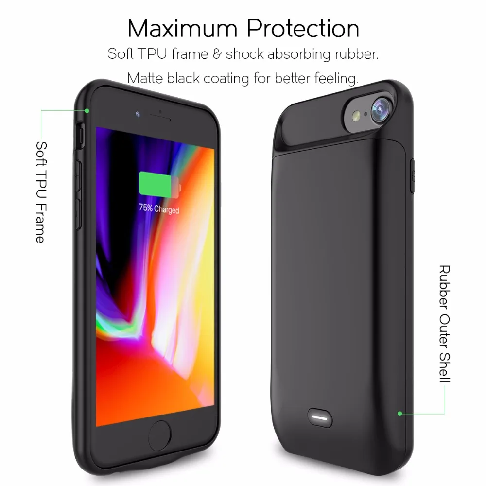New Best Selling smart battery charger case For iPhone 6 7 8 external case power bank charging