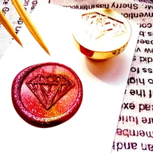 Diamond воск печать штамп, конверт печать DIY сургучом Свадебные штамп старинные индивидуальный дизайн марки box set древесины металлической ручкой