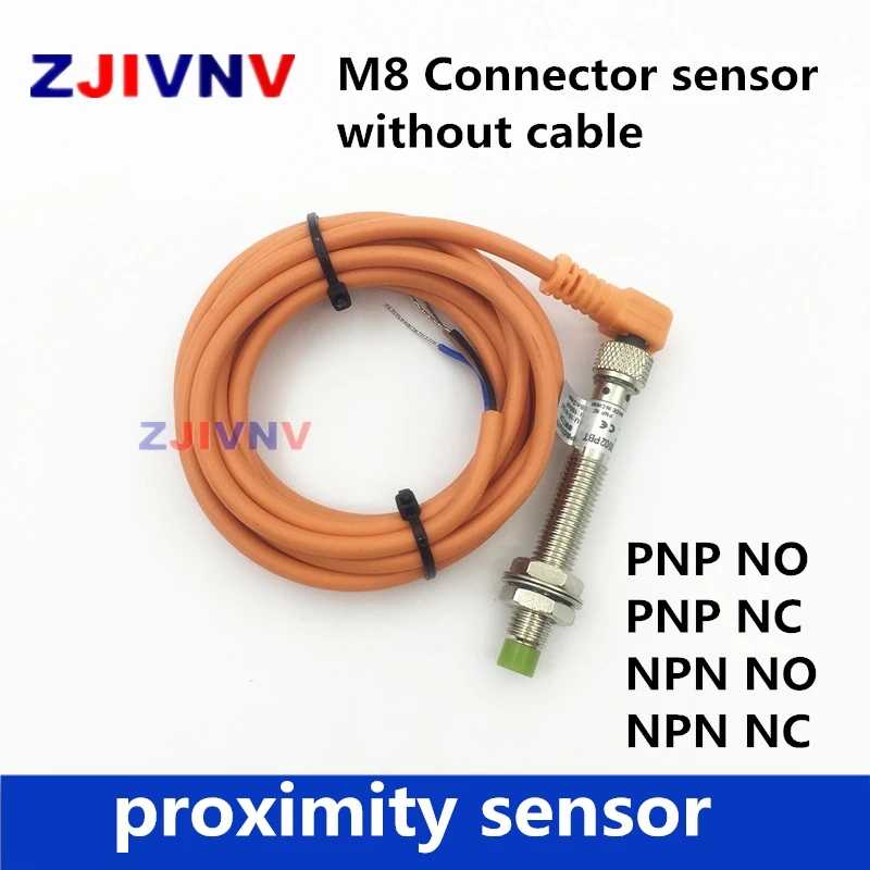 

5PCS M8 Connector type proximity switch normally open inductive sensor PNP NO DC 3 wires without cable.