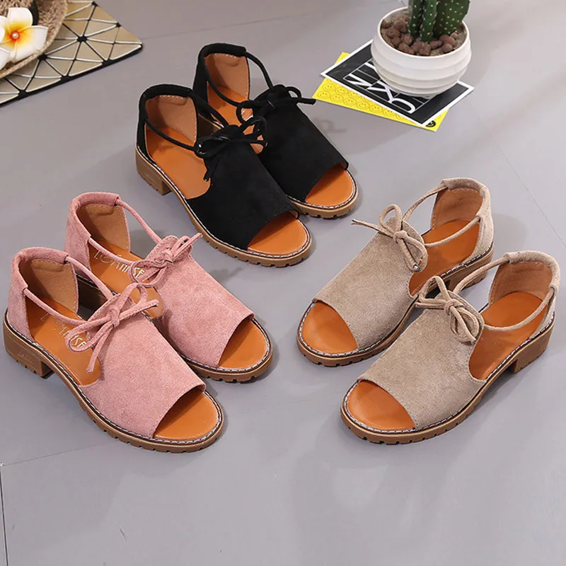 

2019 Summer Shoes Woman Sandals Open Toe Tied Rope Flat Casual Shoes LBY2019
