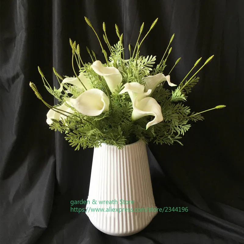 Украшение для свадебного стола цельный искусственный цветы настоящий сенсорный Лавандовый букет калл DIY Свадебный Цветочный букет
