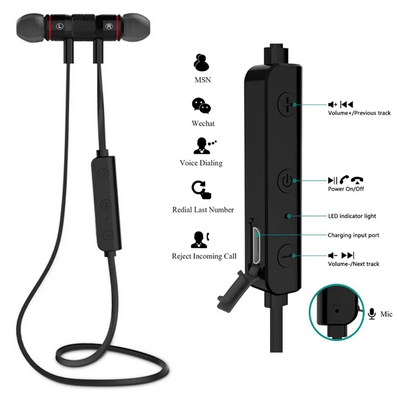 Magnet Wireless Bluetooth Earphone Bluetooth Headset Sport