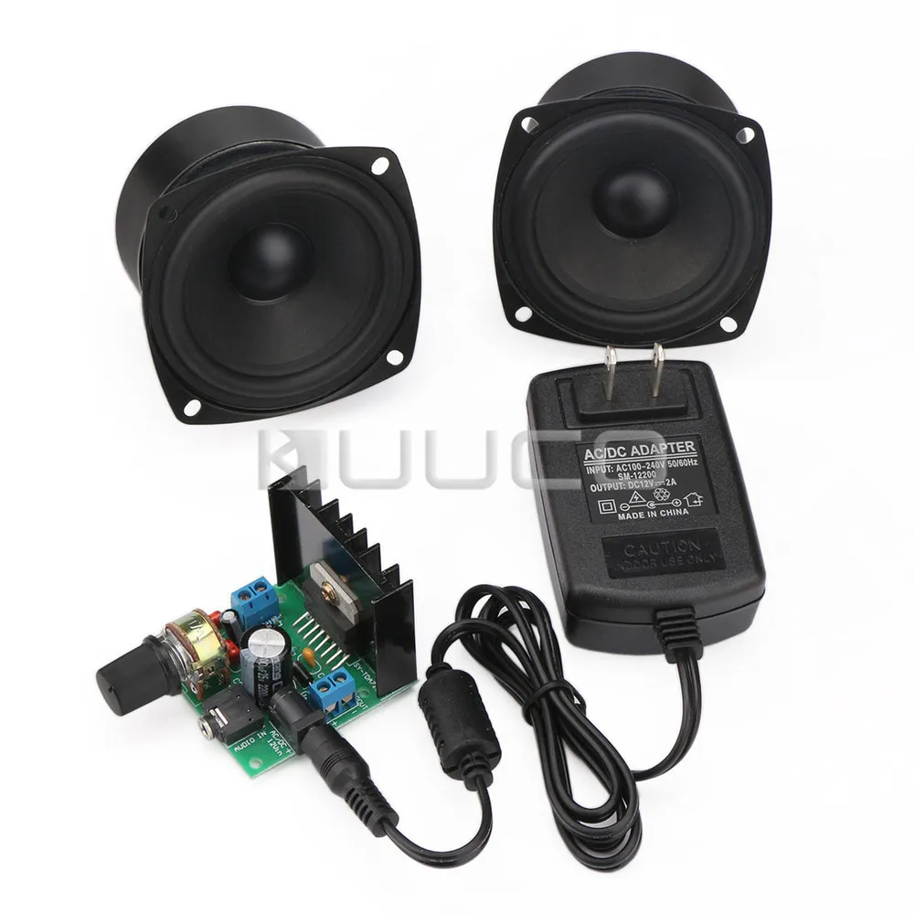 

TDA7297B Digital Amplifier 15W+15W Dual-Channel Audio Control Module+3 inch 4Ohm15W Full Range Audio Speaker+DC12V Power adapter
