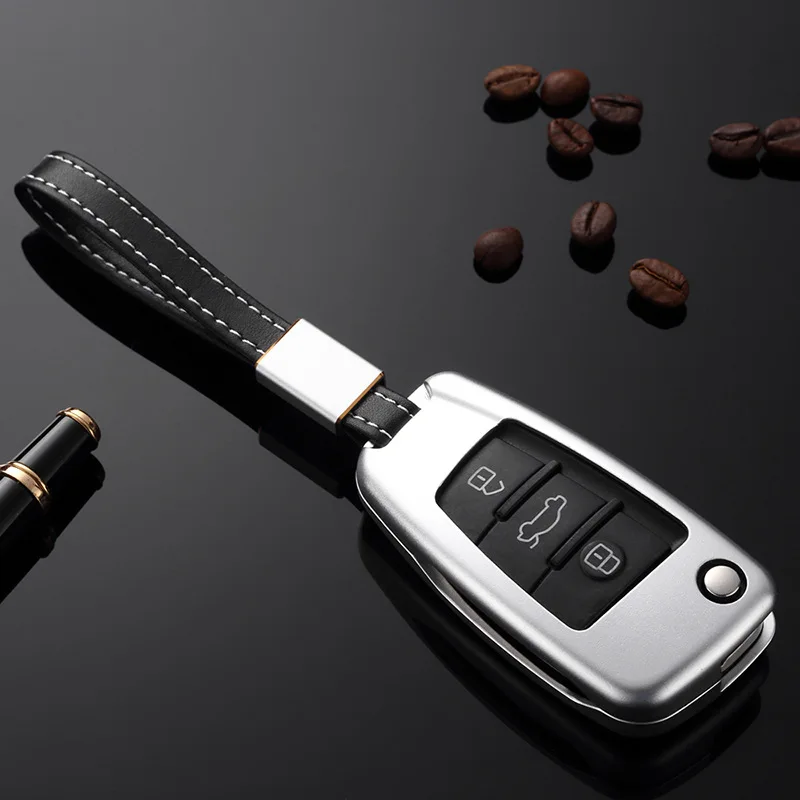 Aluminum-Alloy-Car-Key-Case-Cover-with-Leather-Belt-Key-Shell-Storage-Bag-Protector-for-Audi (2)