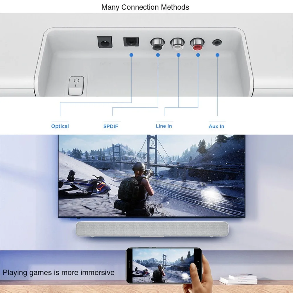 Xiaomi Bluetooth ТВ звуковая панель беспроводной Bluetooth динамик Саундбар поддержка оптический SPDIF AUX in для домашнего кинотеатра