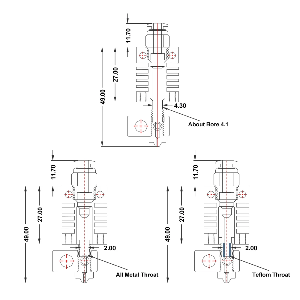 3D полностью металлический j-головка Hotend экструдер комплект CR8/CR10 для CR-10 CR-10S 3D V6 Боуден экструдер 1,75/0,4 мм сопло части 3d принтера