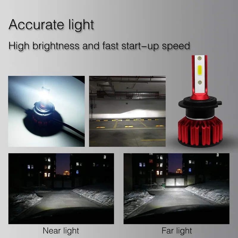 2 шт. 8000LM 36W фары для автомобилей головной светильник H7 H8 H11 светодиодный лампы H1 H4 HB2 светодиодный комплект фар 9005 HB3 9006 HB4 6000k светильник 12V светодиодный светильник