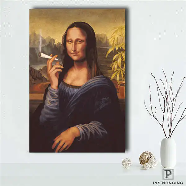Холст постер из шелковой ткани стиль Мона плакат лисы леonardo Da Vinci живопись#190114s02 - Цвет: Canvas Poster