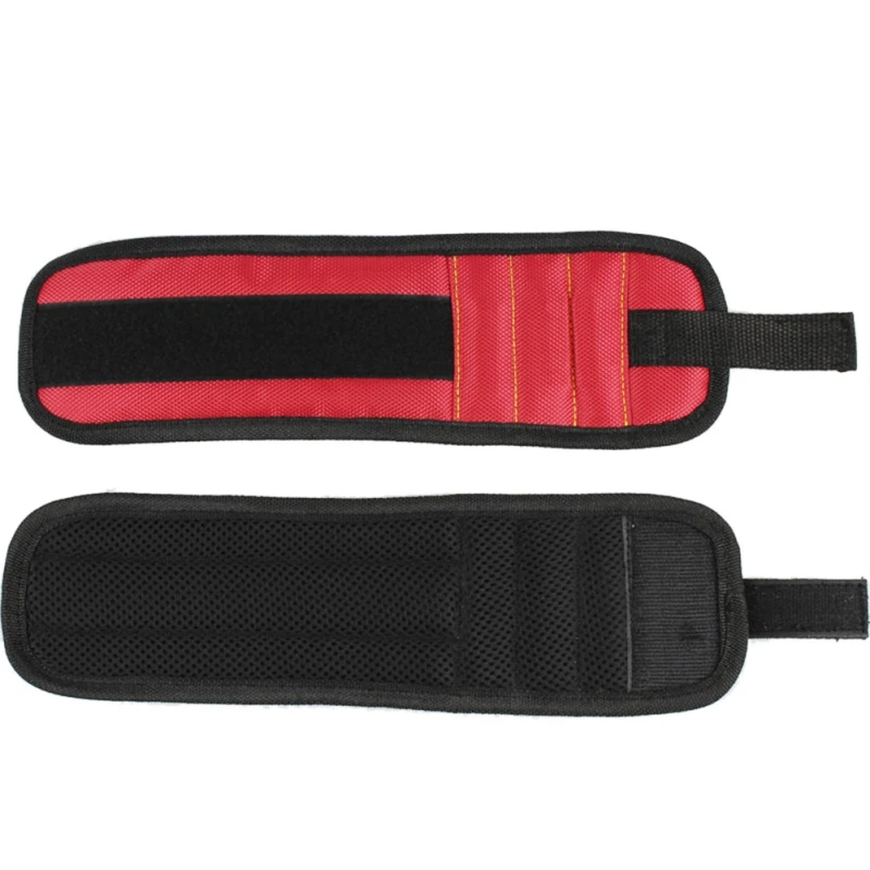 Поддерживающий патрон для хранения спортивных инструментов магнитный браслет для поддержки запястья с сильными магнитами для крепления винтов для маникюрного браслета - Цвет: 2 magnets-Red