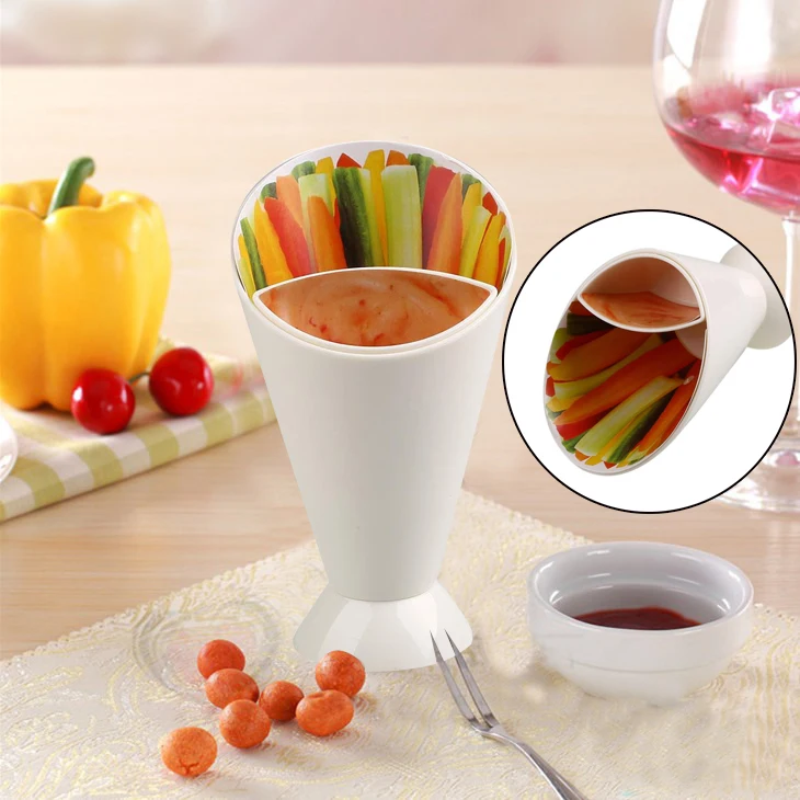 Creative Convenient Snack Stand Serve Holder Fries Chips Finger Food Vegetables