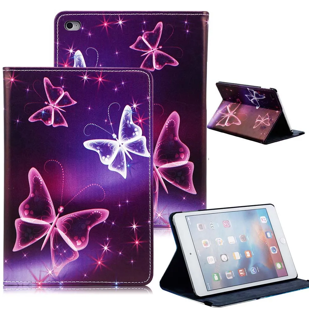 Printed Case For Apple iPad Air 2 Model A1566 A1567 PU Leather Wallet