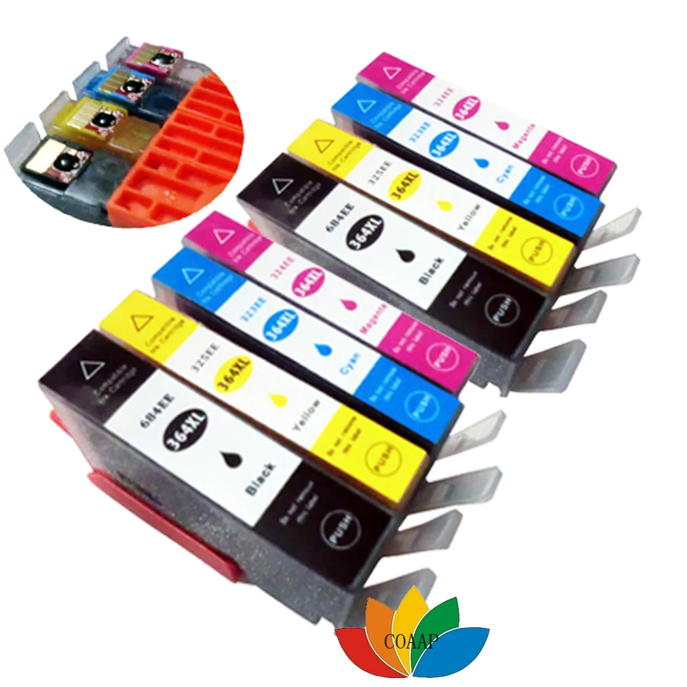 8 Compatible HP 364 XL CHIPPED Ink Cartridge for Photosmart 5510 5515 5520 5524 6510 7510 C6380