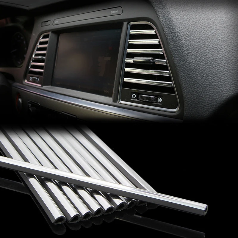 

U Shape DIY Car-styling Interior Air Vent Grille Outlet Decoration Strip For Hyundai solaris accent ix35 elantra santa fe tucson