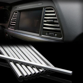 

U Shape DIY Car-styling Interior Air Vent Grille Outlet Decoration Strip For Hyundai solaris accent ix35 elantra santa fe tucson