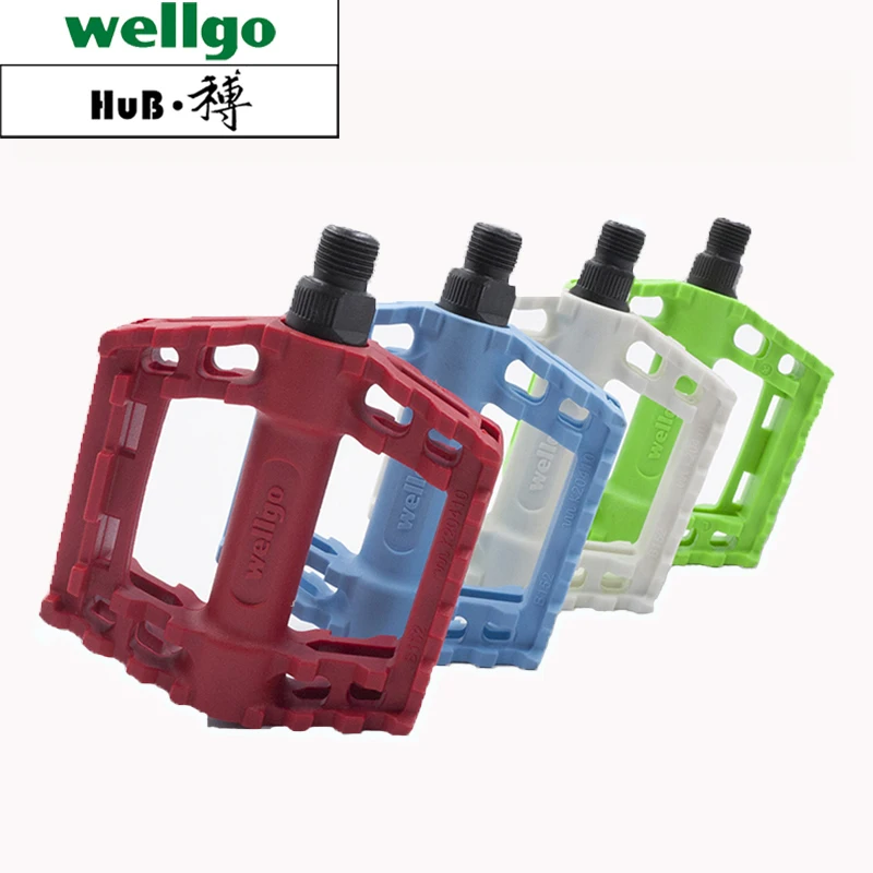 

Wellgo MTB Pedals Flat Anti-Slip Ultralight Nylon Mountain Bike Bicycle FIXED GEAR Pedal Cycling pedales MTB bike accessories