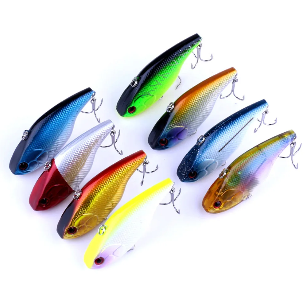 

HENGJIA 1PC 7.5CM/18g 6# Hook VIB Plastic Hard Bait Vibe Rattle Hooks Isca Artificial Crankbait Pesca fishing lures