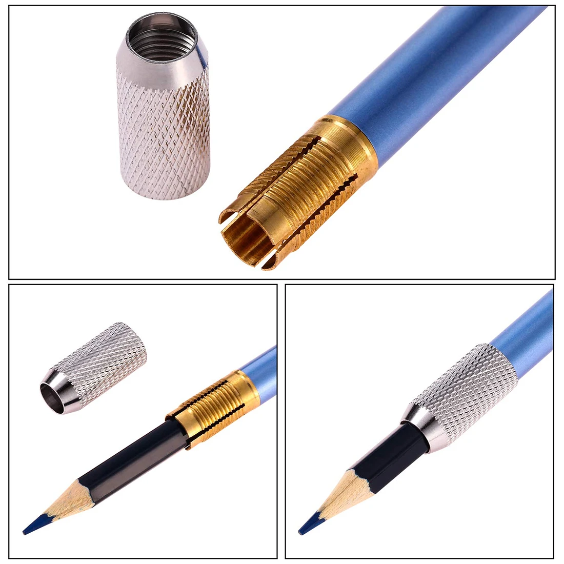 1pc Office School Stationery Metal Pencil Lengthen Extender Holder