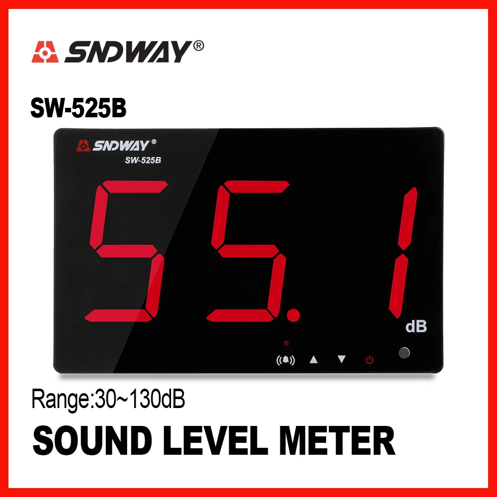 

SNDWAY Sound Level Meters Digital Sound Level Meter 30~130db Noise Db Meter Large Screen Decibel SW-525B Mini Sound Level Meter