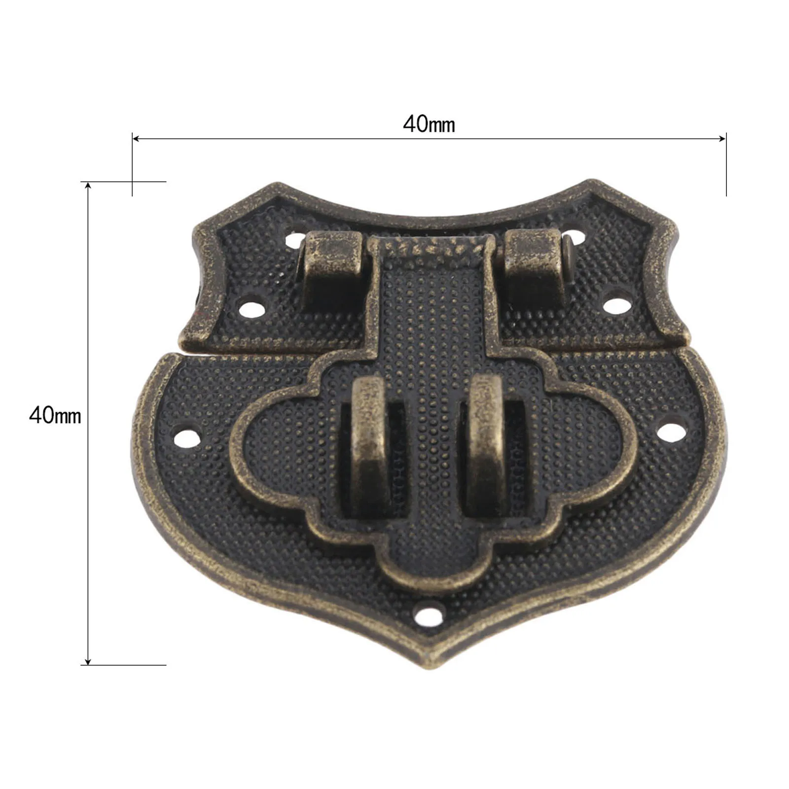 43x40mm ox Latch Clasp Heart Buckle Hasp Hasp Wooden Wine Box With Lock Buckle Antique Padlock Hardware Zinc Alloy