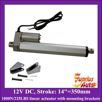 

14inch/ 350mm stroke 12v linear actuator with mounting bracket, 1000N/100KGS load electric linear actuator