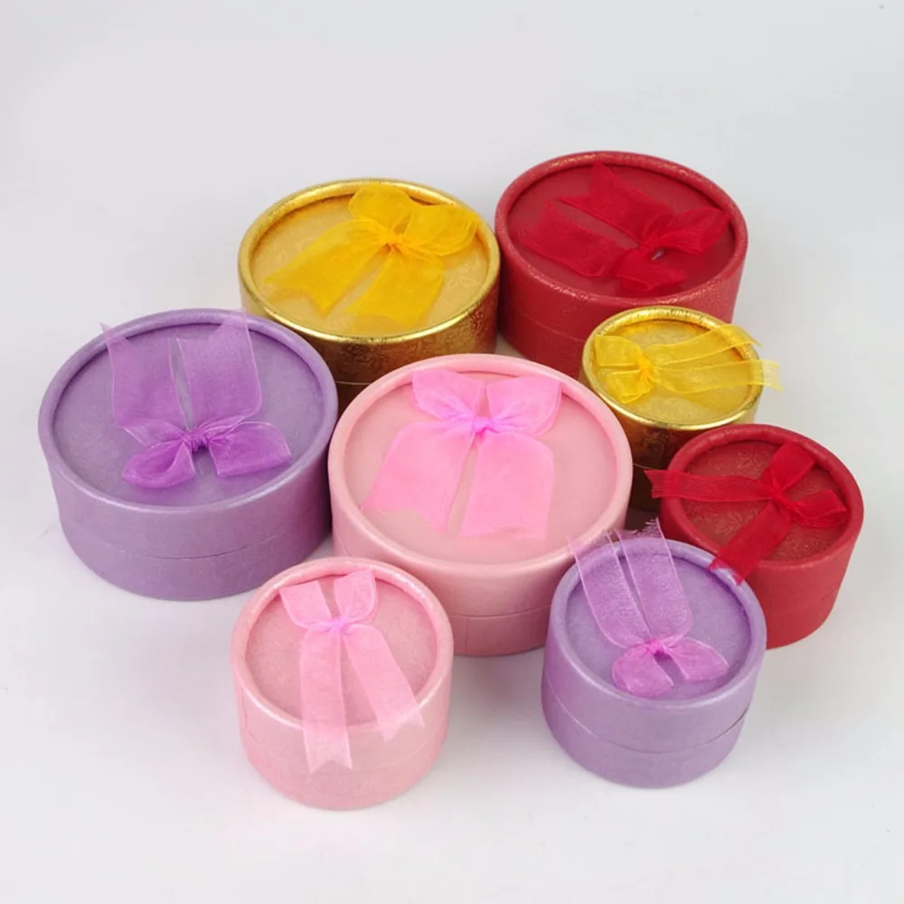 

12pcs/lot Round Jewelry Gift Box Hard Paper Jewelry Packing Box For Ring Bracelet Pendant Earring