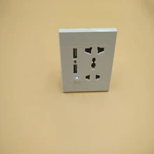 2Pcs 2.1A Dual USB Wall Socket Charger AC/DC Power Adapter Plug Outlet Panel W/Switch jtron dc power outlet switch socket black 10 pcs