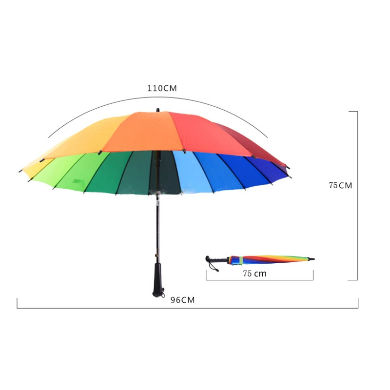 Горячая автоматическая длинная ручка радужные зонтики анти-УФ зонтик Солнечный дождливый зонтик