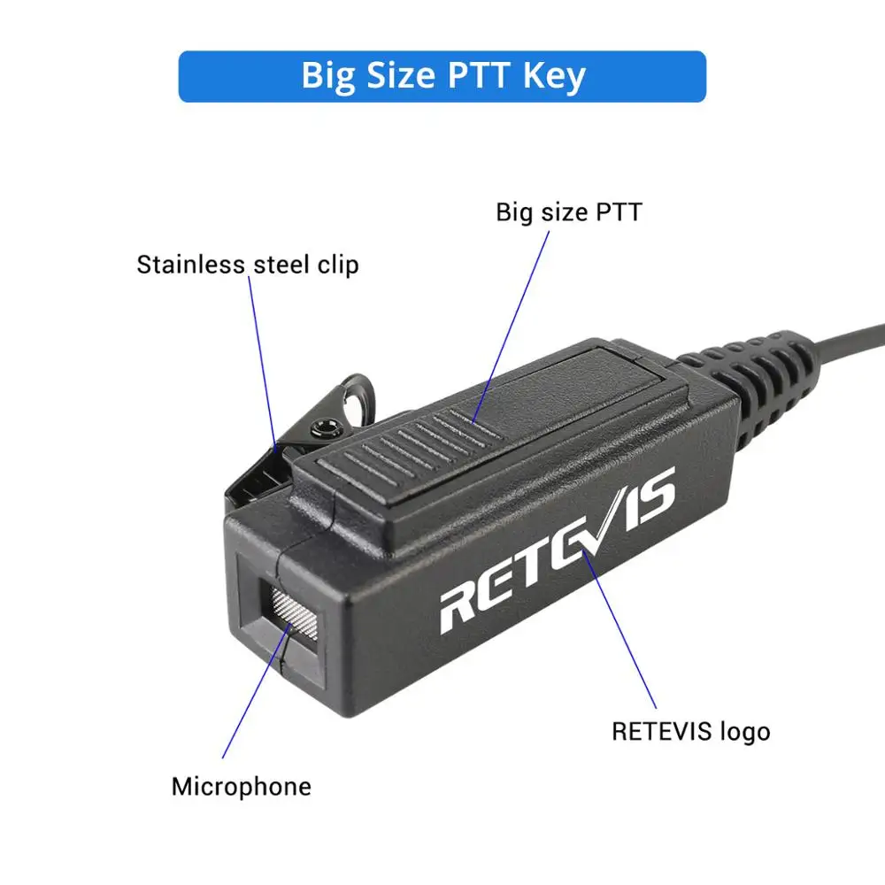 RETEVIS EA100M 2Pin M подключить микрофон PTT Тайное Акустическая трубка портативная рация с наушниками гарнитура для Motorola CP040 EP450 GP300 радио