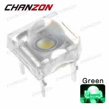 100 шт. 5 мм квадратный светодиодный Piranha зеленый 3 в прозрачный Круглый супер флюс светодиодный светильник светодиод лампа через отверстие прозрачная лампа