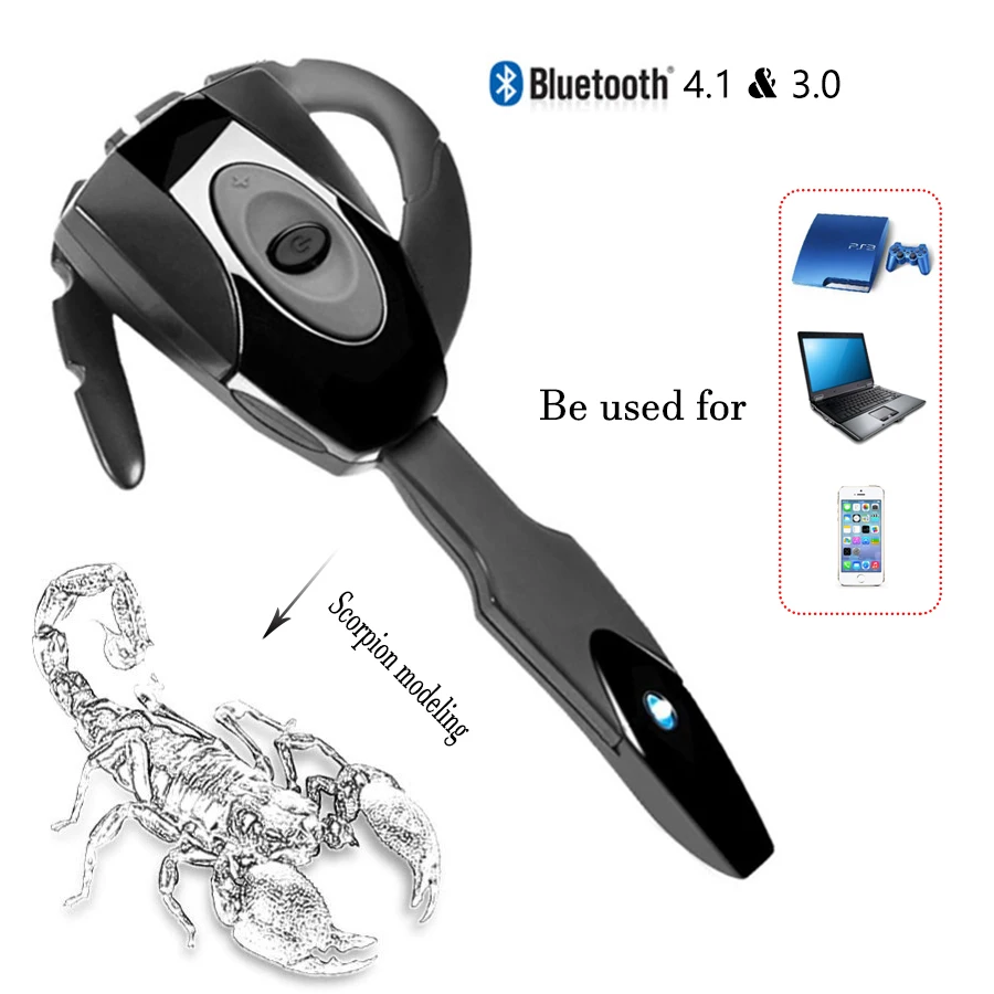

Wireless Bluetooth 4.1 Earphone Headset Rechargeable Handsfree Headphone Long Standby Bluetooth Earphone for PS3 PC Mobilephone