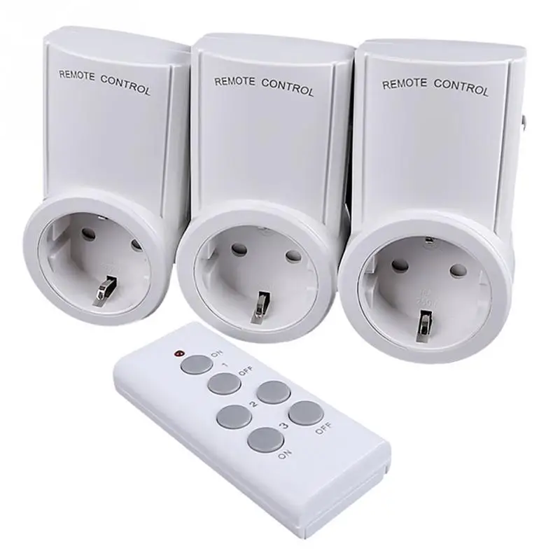 

3pcs/lot Wireless Smart Remote Control Power Outlet Light Switch EU Plug Smart Home Remote Switcher Outlet 433.92 MHz