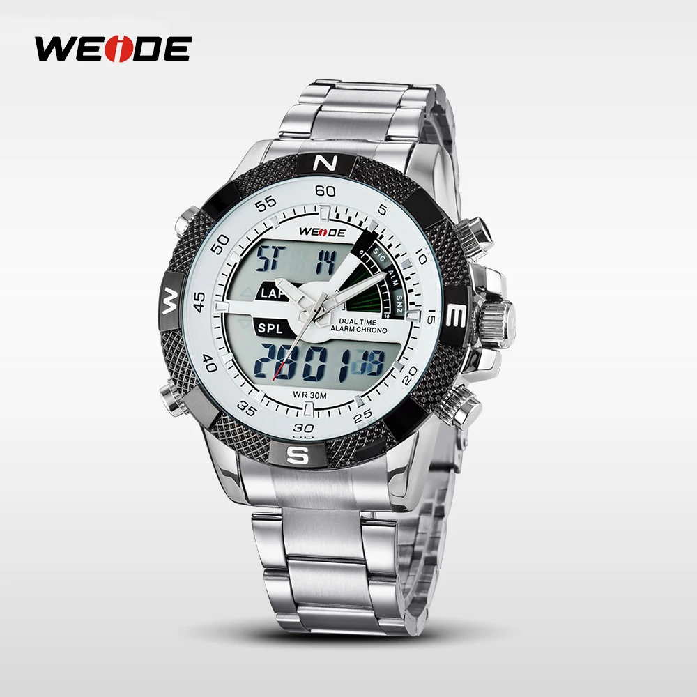 WEIDE мужские кварцевые аналоговые светодиодные часы Роскошные модные спортивные