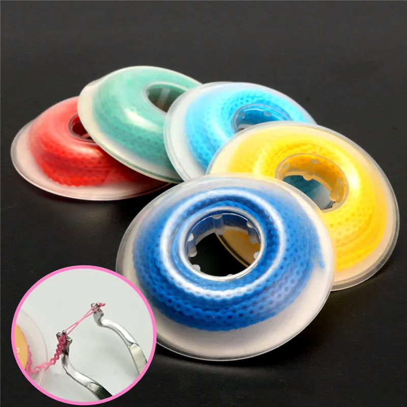

Dental Elastic Ultra Power Chain Length 4.75m Colorful Rubber Spool Long/Short/Closed High Strength Dental Orthodontic Material