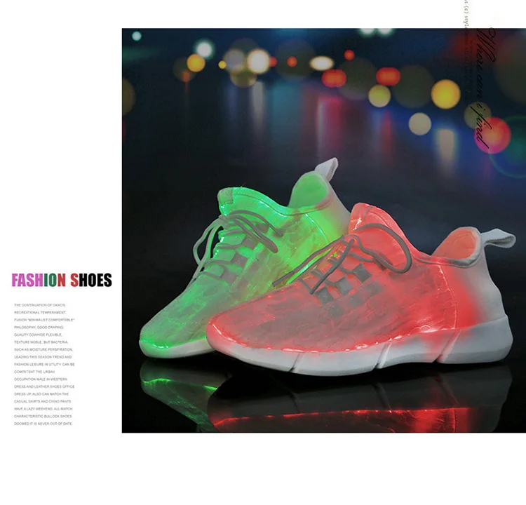 Tecido de Fibra Tênis com Luz Óptica Cores Piscando Iluminar Sapatos 11 Adolescente Girls & Boys Recarregável Usb Luminosa Size25-46 22 Mamãe e Bebê