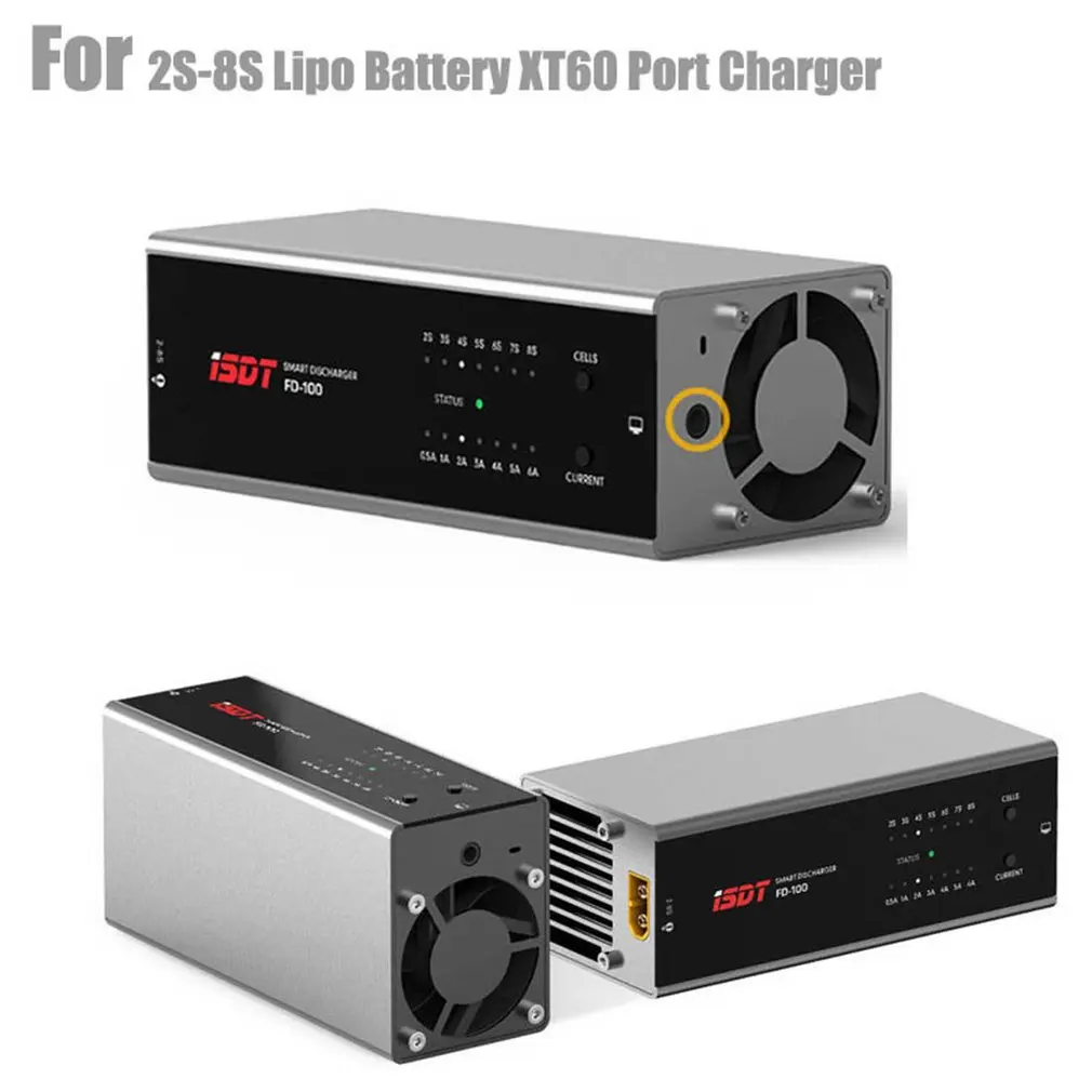 

ISDT FD-100 80W 6A Smart Control Discharger for 2S-8S Lipo Battery for RC Models User Charging XT60 Port Charger RC Model Parts