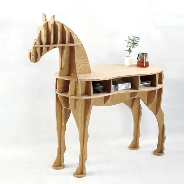 Original Design Luxury European Diy Side Desk Arts Crafts Home Original Design Luxury European Diy Side Desk Arts Crafts Home Decoration Wooden Horse Simulation Wood Furniture