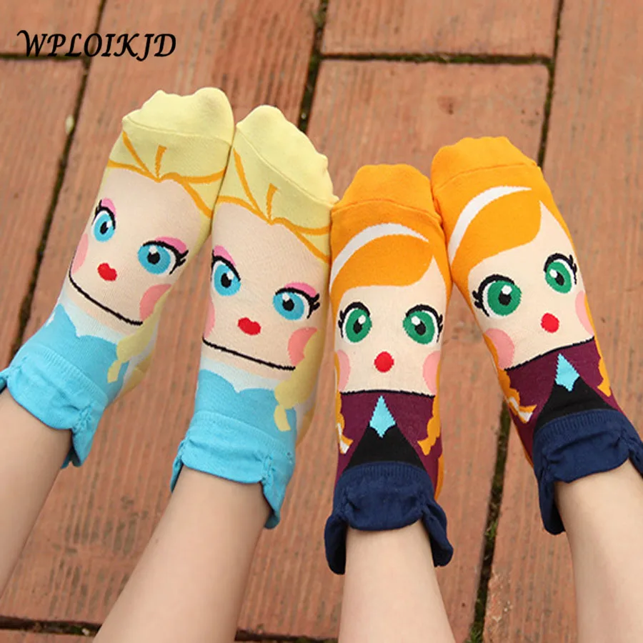 

[WPLOIKJD] Korean Version Of the Cotton Leisure Student Cartoon New Mermaid Princess Pattern Socks Ladies Stereo 3D Cute Socks