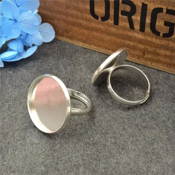 

100X Adjustable Brass Material Ring Blank with inner 20mm Bezel Cameo Cabochons Setting Tray