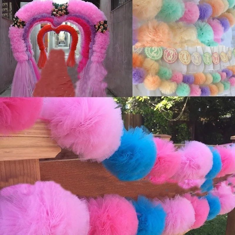 25 Yards 15cm Tulle Roll Tutu Fabric Wedding Decoration Organza Laser DIY Crafts Tutu Soft Baby Shower Birthday Party Supplies