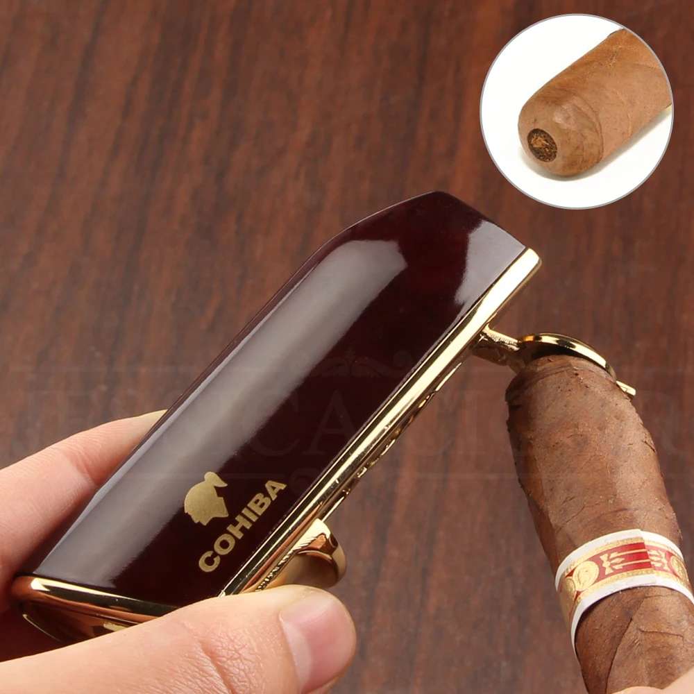 COHIBA острый сигарный нож из нержавеющей стали металлический ветрозащитный 3