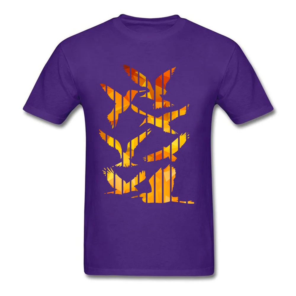 Hot Sale LETS THE BIRDS FREE Family Short Sleeve T Shirts NEW YEAR DAY O Neck Cotton Fabric Tops Shirts for Men T-shirts Custom LETS THE BIRDS FREE purple